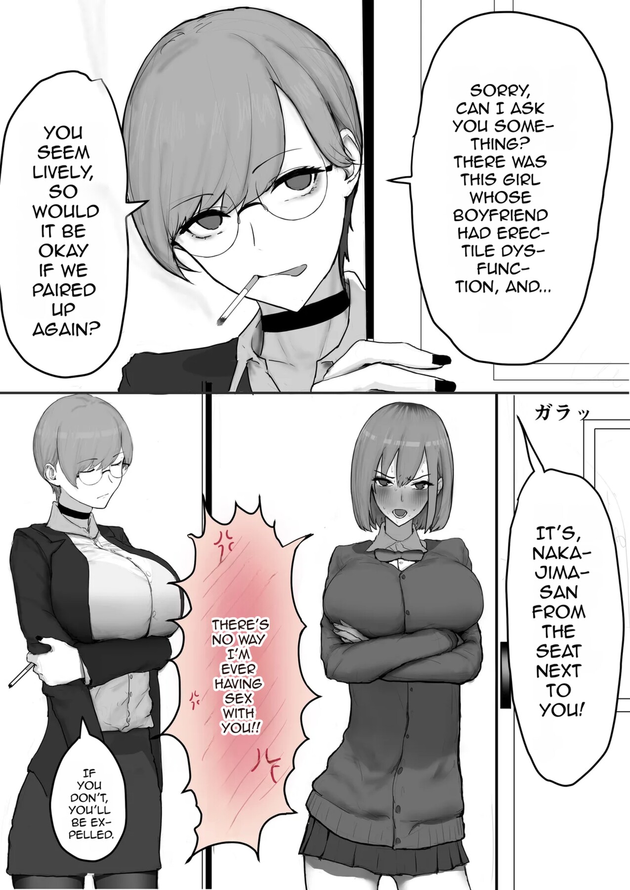 Hentai Manga Comic-A story about a busty high school girl and a nerdy guy who have lots of unprotected sex and impregnation during a sex education class.-Read-23